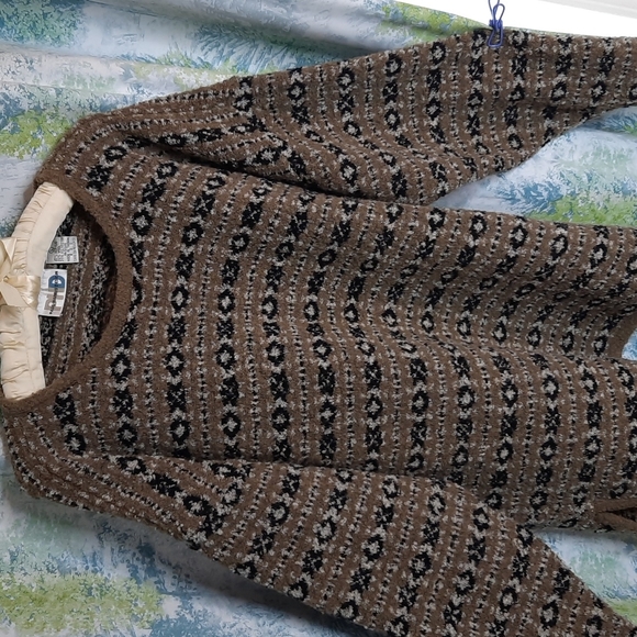 LARGE 90's  wool mix sweater natural colors - Picture 2 of 5